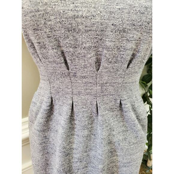 Madewell Women's Solid Gray Cotton Short Sleeve Round Neck Knee Length Dress 4 - Picture 3 of 11